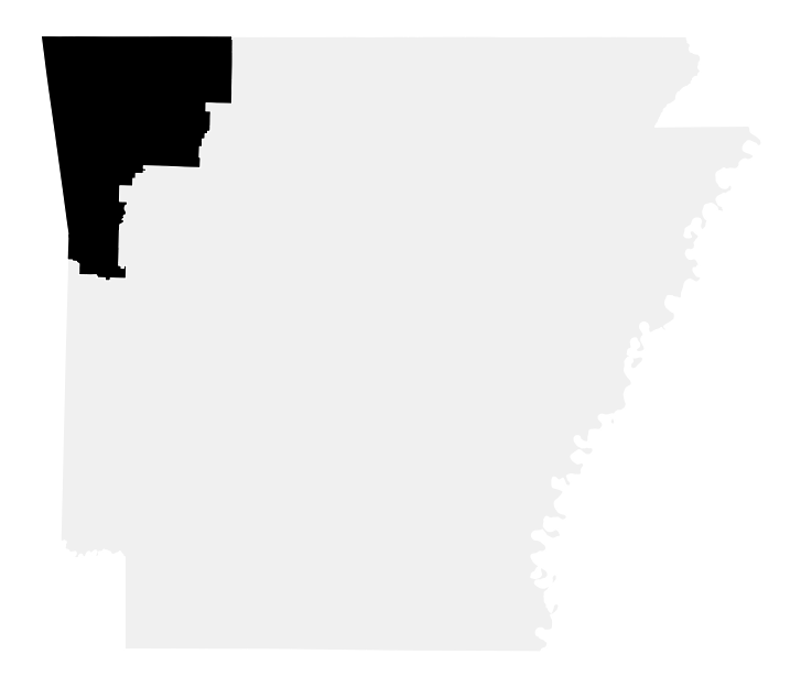 A map of the Arkansas, District 3.