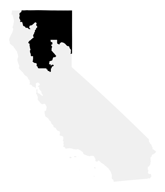 A map of the California, District 1.