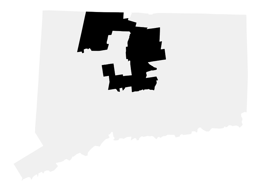 A map of the Connecticut, District 1.