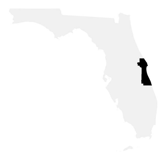A map of the Florida, District 8.