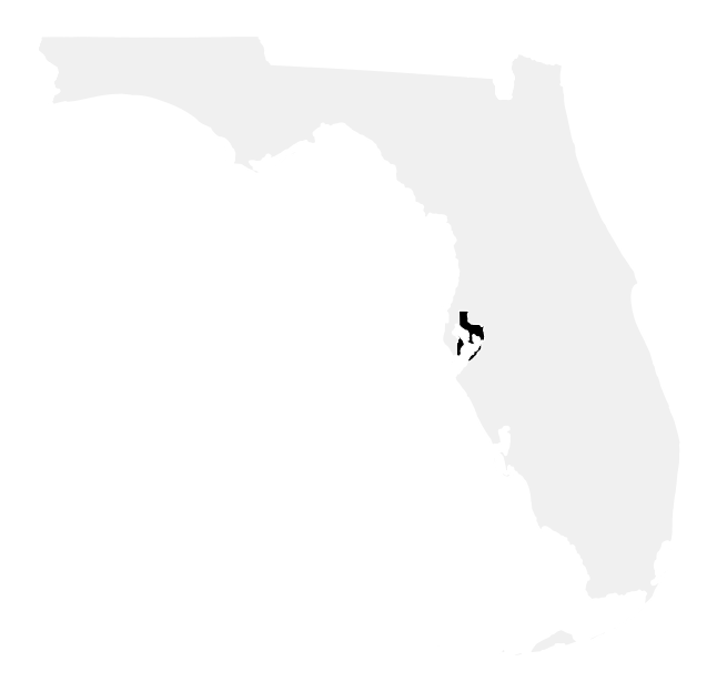 A map of the Florida, District 14.