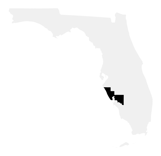 A map of the Florida, District 17.