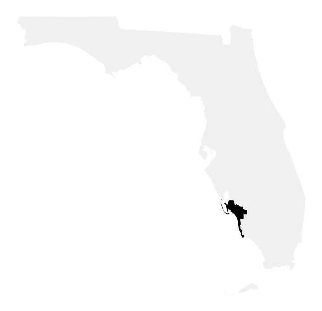 A map of the Florida, District 19.