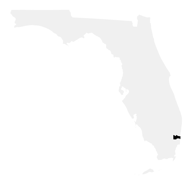 A map of the Florida, District 25.
