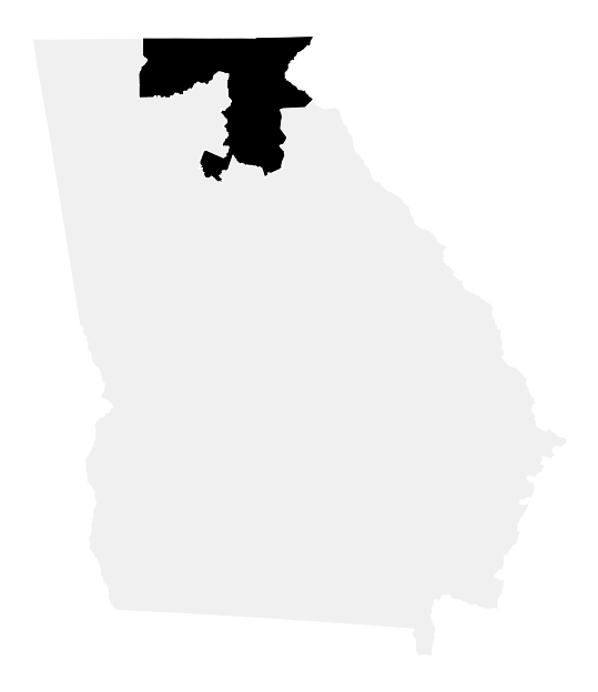 A map of the Georgia, District 9.