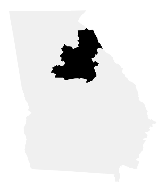 A map of the Georgia, District 10.