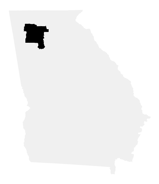 A map of the Georgia, District 11.