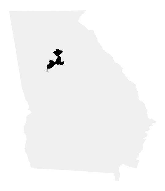 A map of the Georgia, District 13.