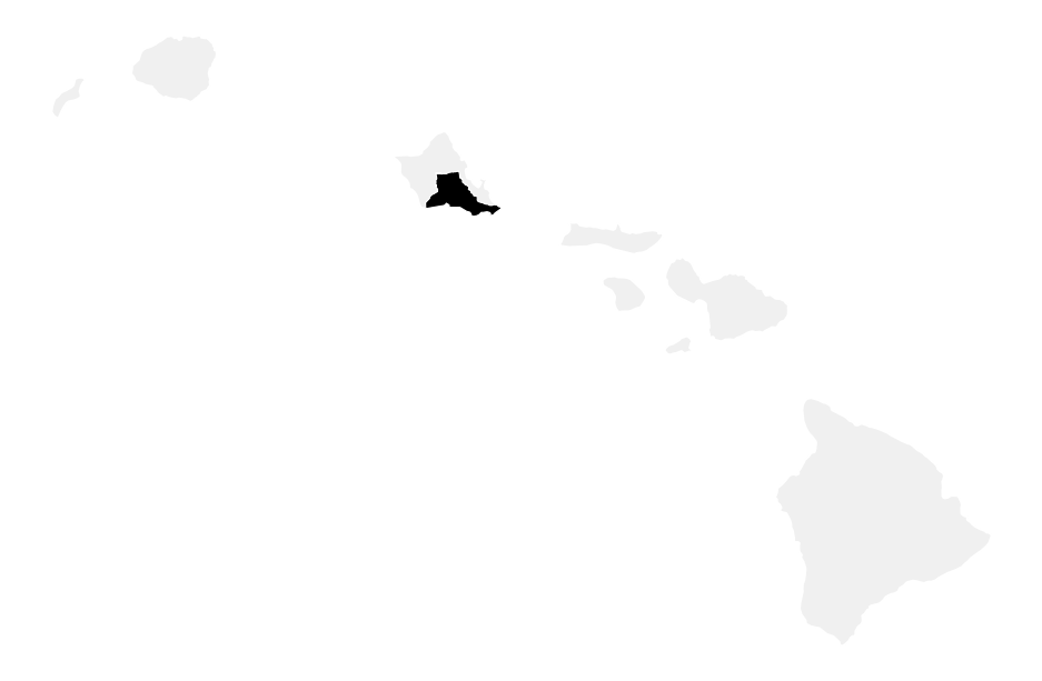 A map of the Hawaii, District 1.
