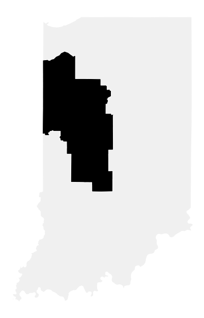 A map of the Indiana, District 4.