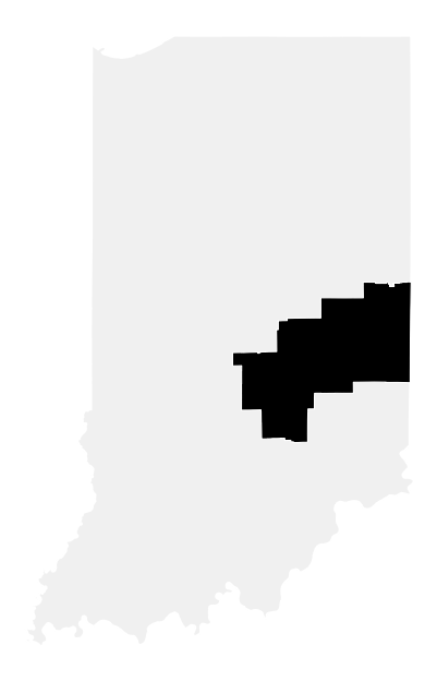A map of the Indiana, District 6.