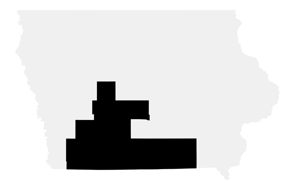 A map of the Iowa, District 3.