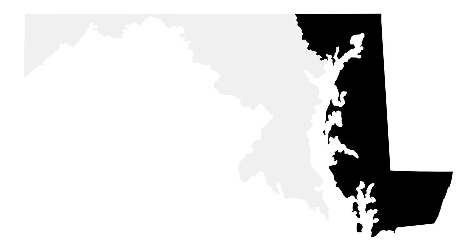 A map of the Maryland, District 1.
