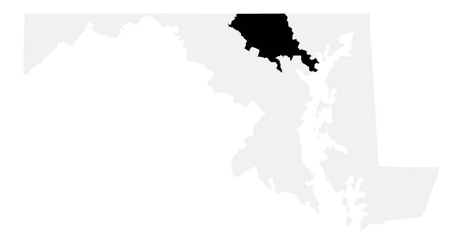 A map of the Maryland, District 2.