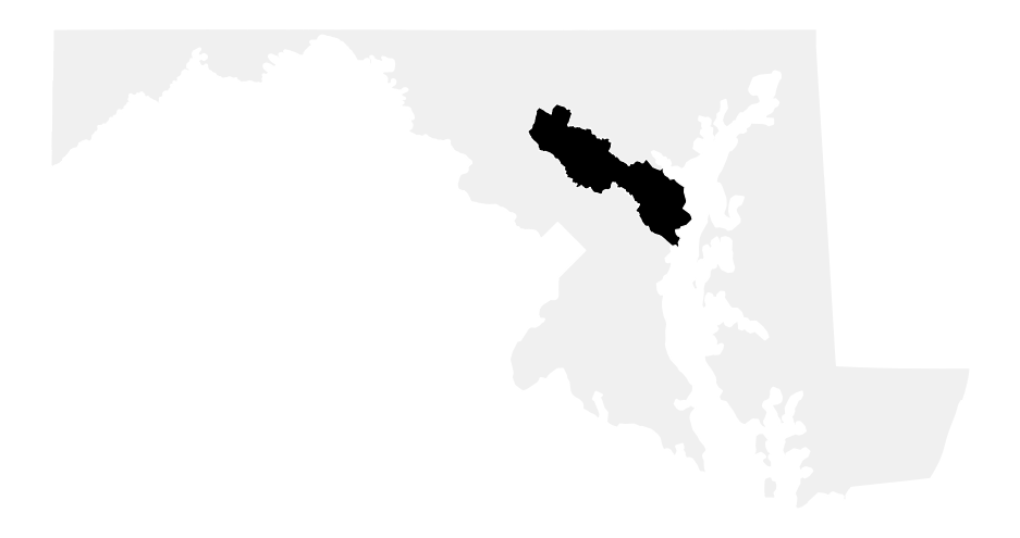 A map of the Maryland, District 3.