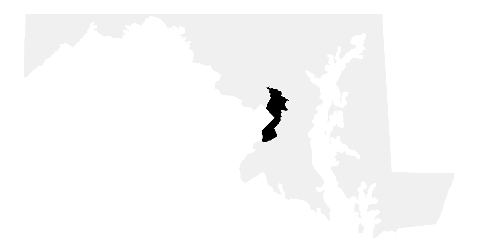 A map of the Maryland, District 4.