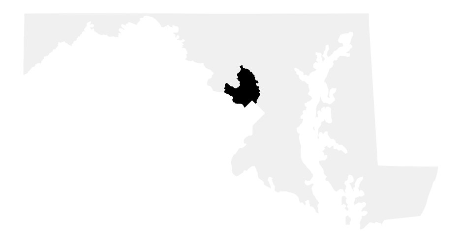 A map of the Maryland, District 8.
