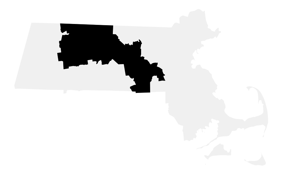 A map of the Massachusetts, District 2.