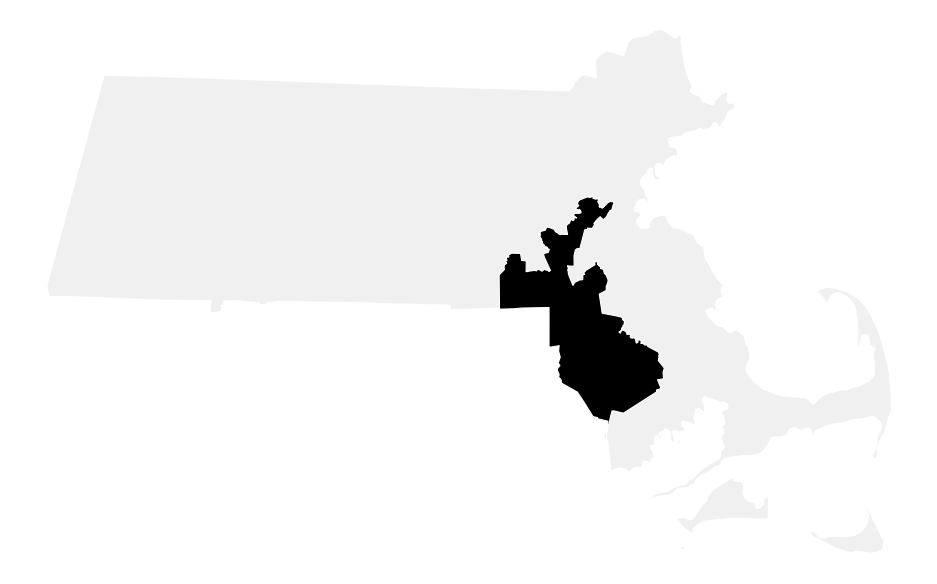 A map of the Massachusetts, District 4.