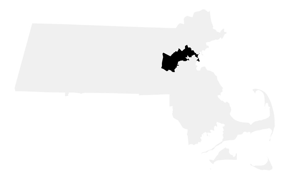A map of the Massachusetts, District 5.