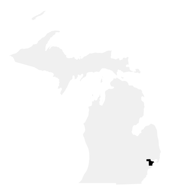 A map of the Michigan, District 10.
