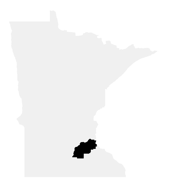 A map of the Minnesota, District 2.