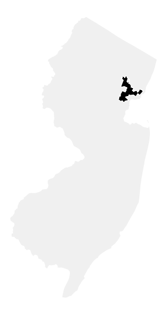 A map of the New Jersey, District 10.