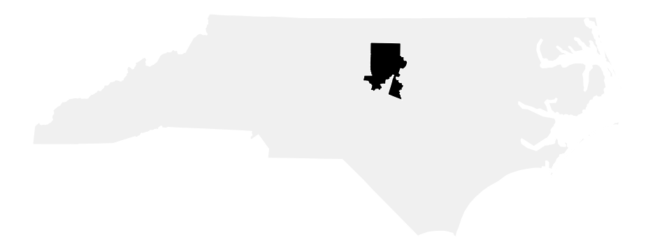 A map of the North Carolina, District 4.