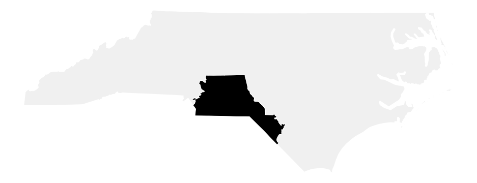 A map of the North Carolina, District 8.
