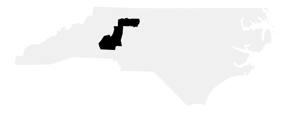 A map of the North Carolina, District 10.