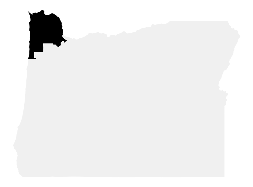 A map of the Oregon, District 1.