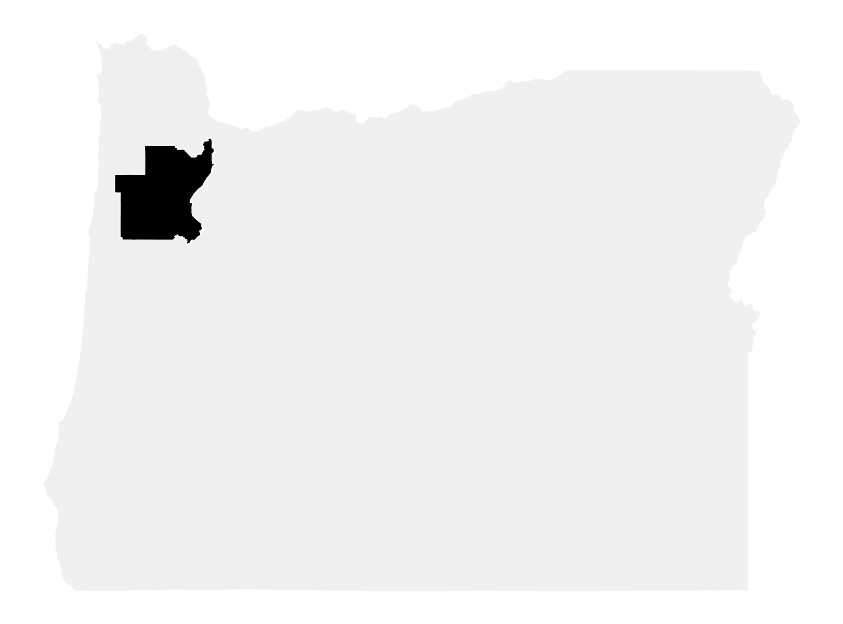 A map of the Oregon, District 6.
