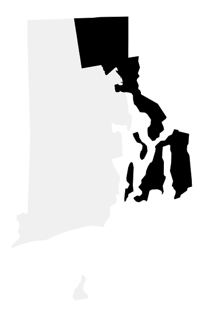 A map of the Rhode Island, District 1.