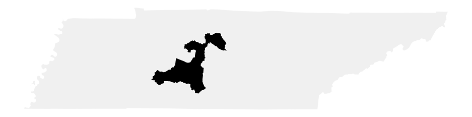 A map of the Tennessee, District 5.