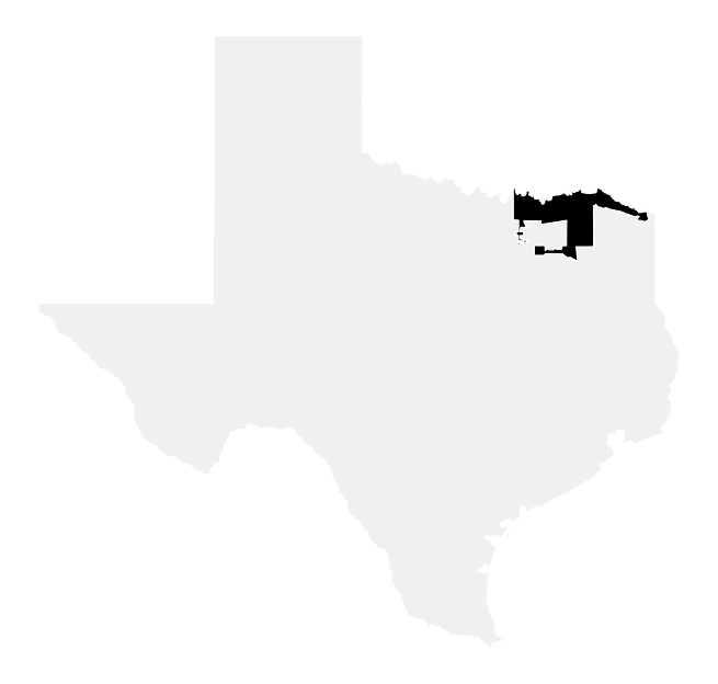 A map of the Texas, District 4.