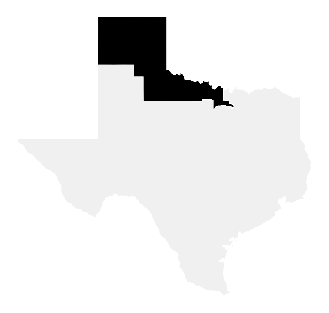 A map of the Texas, District 13.