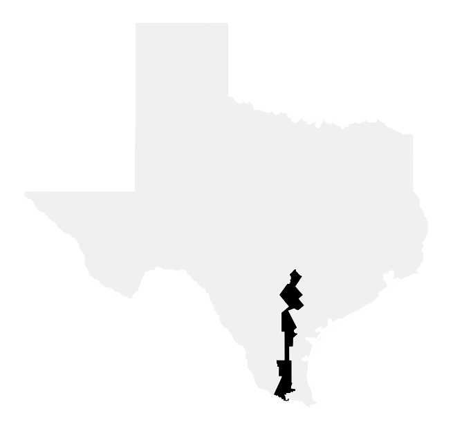 A map of the Texas, District 15.