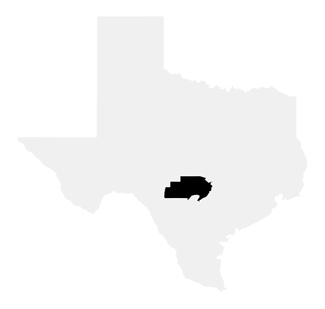 A map of the Texas, District 21.