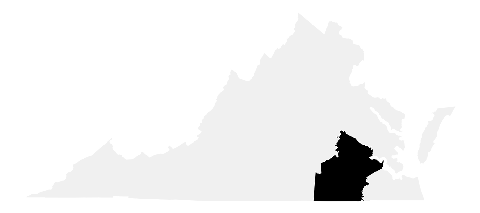 A map of the Virginia, District 4.