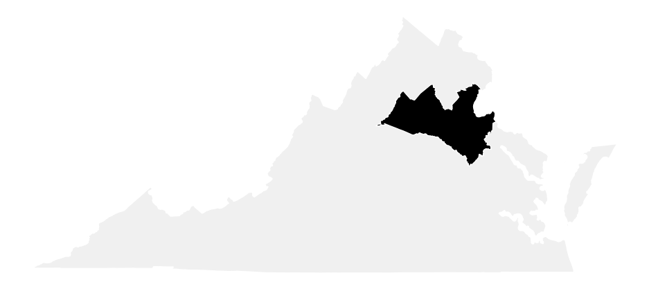 A map of the Virginia, District 7.