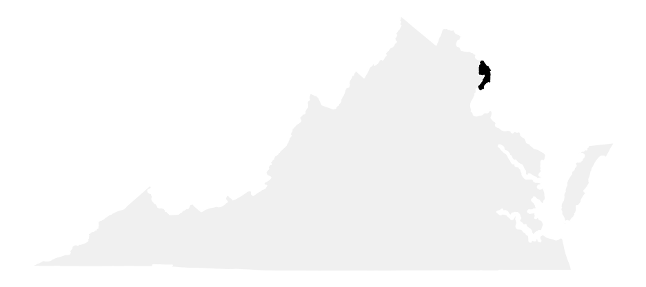A map of the Virginia, District 8.