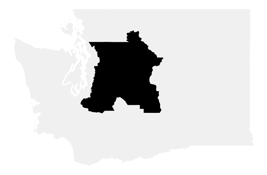 A map of the Washington, District 8.
