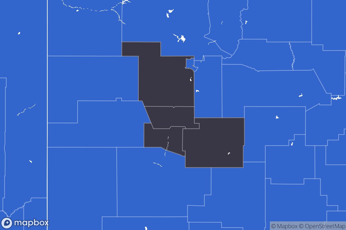 A map of the Albuquerque Metro Area showing the counties in the area.