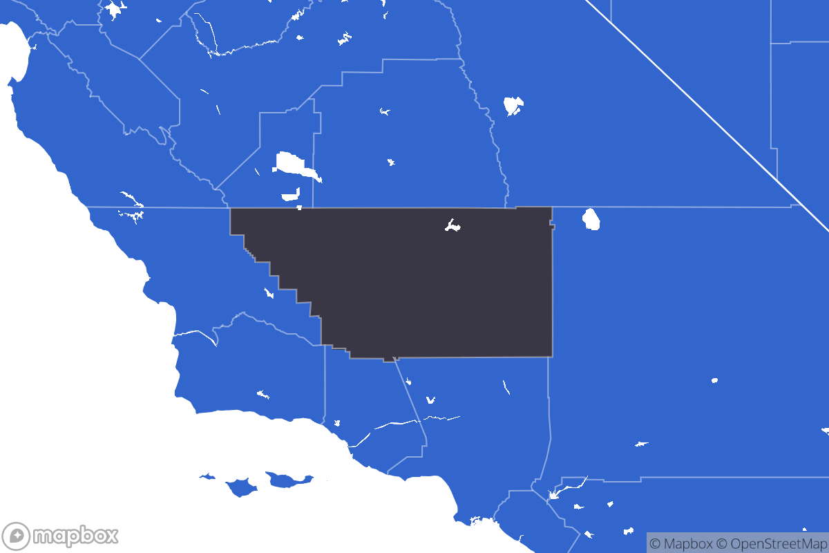 A map of the Bakersfield Metro Area showing the counties in the area.