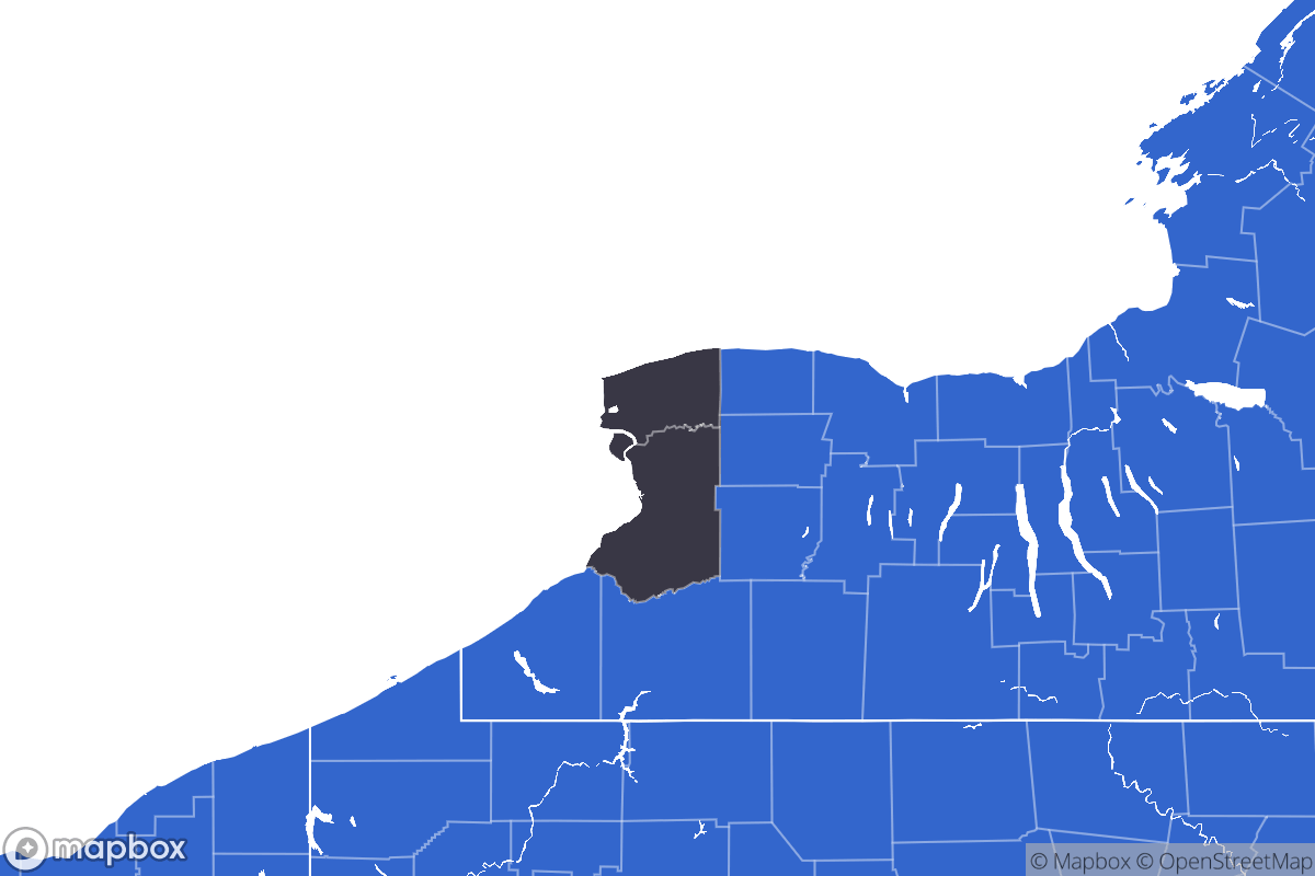 A map of the Buffalo Metro Area showing the counties in the area.