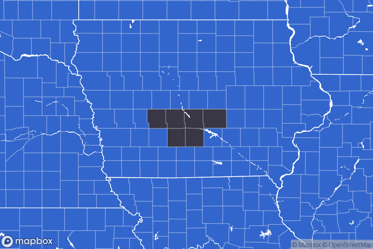 A map of the Des Moines Metro Area showing the counties in the area.