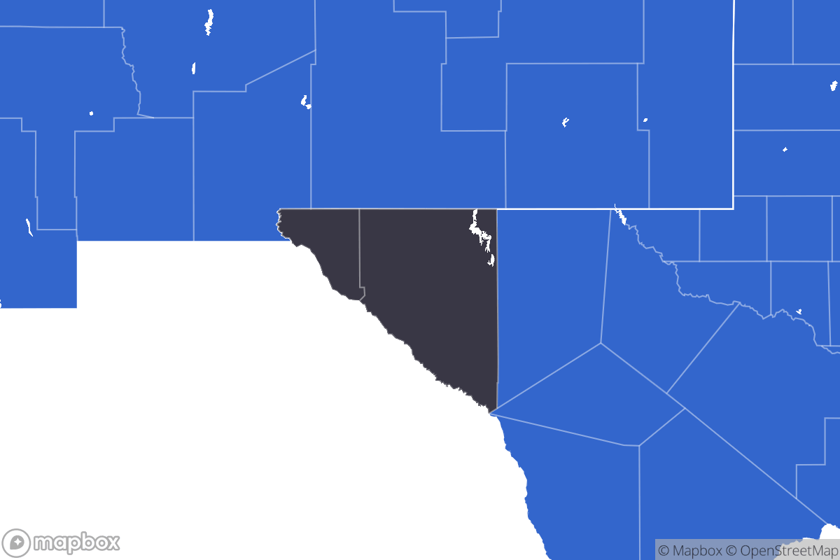 A map of the El Paso Metro Area showing the counties in the area.
