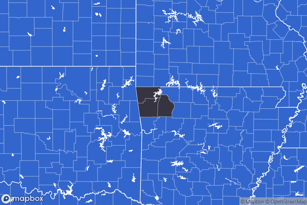 A map of the Fayetteville, AR Metro Area showing the counties in the area.