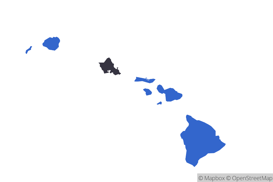 A map of the Honolulu Metro Area showing the counties in the area.