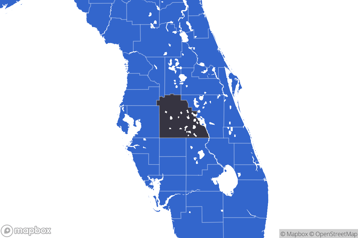A map of the Lakeland Metro Area showing the counties in the area.